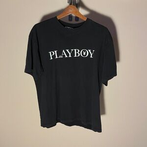PLAYBOY Black Tee with White Logo